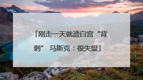 刚走一天就遭白宫“背刺” 马斯克：很失望
