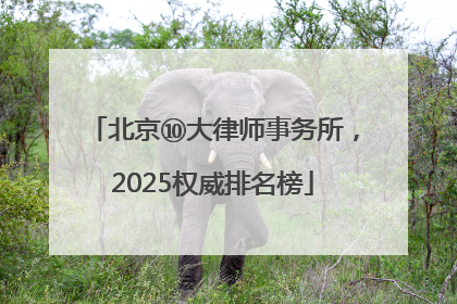 北京⑩大律师事务所，2025权威排名榜
