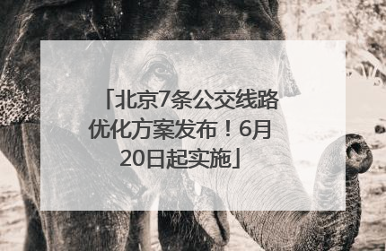 北京7条公交线路优化方案发布！6月20日起实施