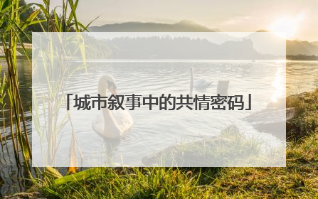 城市叙事中的共情密码