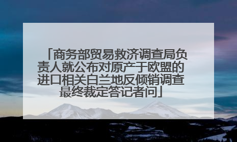 商务部贸易救济调查局负责人就公布对原产于欧盟的进口相关白兰地反倾销调查最终裁定答记者问