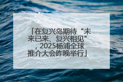 在复兴岛期待“未来已来、复兴相见”，2025杨浦全球推介大会昨晚举行