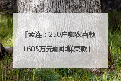 孟连：250户咖农喜领1605万元咖啡鲜果款