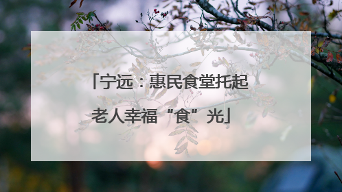 宁远：惠民食堂托起老人幸福“食”光