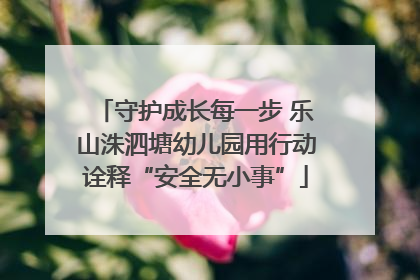 守护成长每一步 乐山洙泗塘幼儿园用行动诠释“安全无小事”