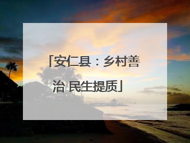 安仁县：乡村善治 民生提质