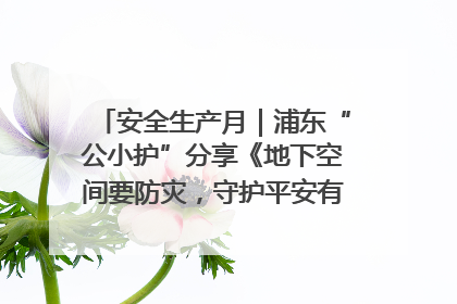 安全生产月｜浦东“公小护”分享《地下空间要防灾，守护平安有我在》安全谣