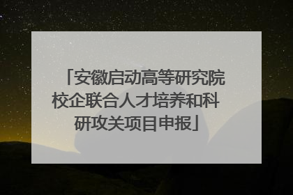 安徽启动高等研究院校企联合人才培养和科研攻关项目申报