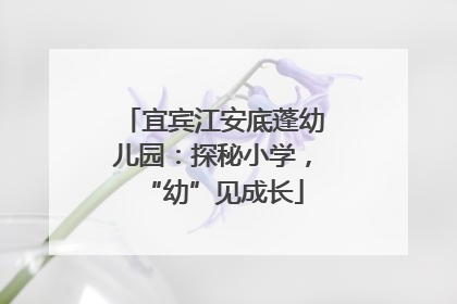 宜宾江安底蓬幼儿园：探秘小学，“幼”见成长