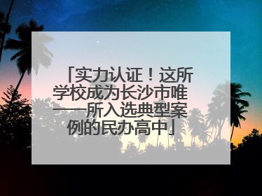实力认证！这所学校成为长沙市唯一一所入选典型案例的民办高中
