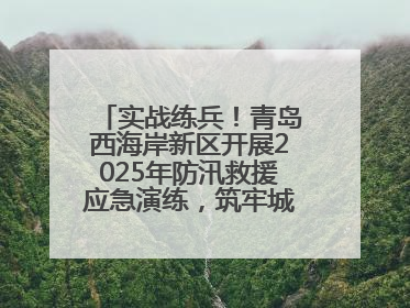 实战练兵！青岛西海岸新区开展2025年防汛救援应急演练，筑牢城市安全防线