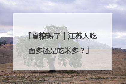夏粮熟了｜江苏人吃面多还是吃米多？