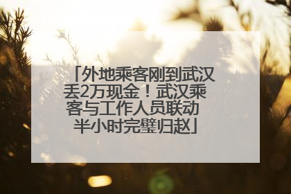 外地乘客刚到武汉丢2万现金！武汉乘客与工作人员联动 半小时完璧归赵