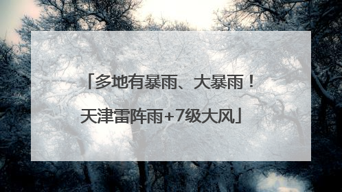 多地有暴雨、大暴雨！天津雷阵雨+7级大风