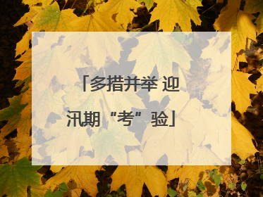 多措并举 迎汛期“考”验