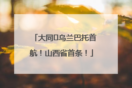 大同⇌乌兰巴托首航！山西省首条！