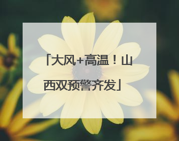 大风+高温！山西双预警齐发