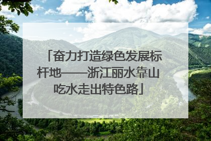 奋力打造绿色发展标杆地——浙江丽水靠山吃水走出特色路