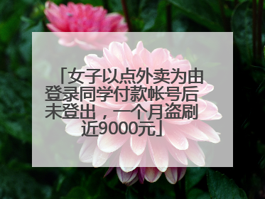 女子以点外卖为由登录同学付款帐号后未登出，一个月盗刷近9000元