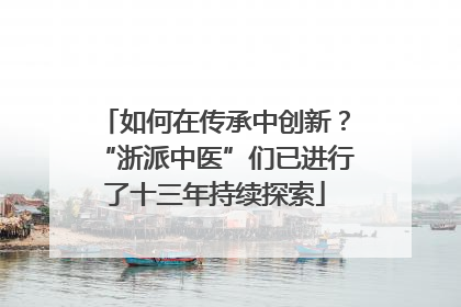 如何在传承中创新？“浙派中医”们已进行了十三年持续探索