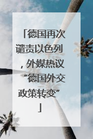 德国再次谴责以色列，外媒热议“德国外交政策转变”