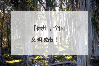 德州，全国文明城市！