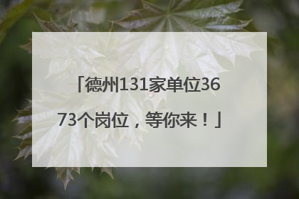 德州131家单位3673个岗位，等你来！