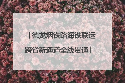 德龙烟铁路海铁联运跨省新通道全线贯通