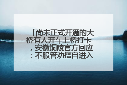 尚未正式开通的大桥有人开车上桥打卡，安徽铜陵官方回应：不服管劝擅自进入，已采取措施