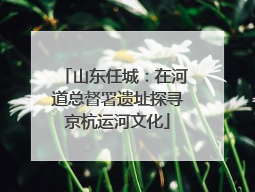 山东任城：在河道总督署遗址探寻京杭运河文化