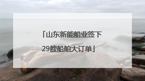山东新能船业签下29艘船舶大订单