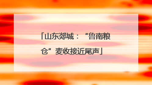 山东郯城：“鲁南粮仓”麦收接近尾声