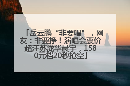 岳云鹏“非要唱”，网友：非要挣！演唱会票价超汪苏泷华晨宇，1580元档20秒抢空