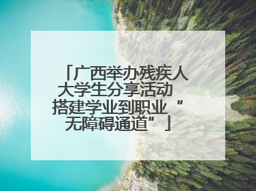 广西举办残疾人大学生分享活动 搭建学业到职业“无障碍通道”