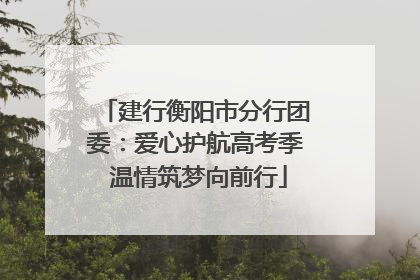 建行衡阳市分行团委：爱心护航高考季 温情筑梦向前行