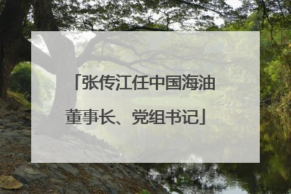 张传江任中国海油董事长、党组书记