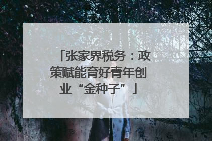 张家界税务：政策赋能育好青年创业“金种子”