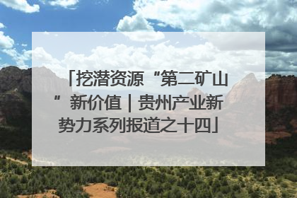挖潜资源“第二矿山”新价值｜贵州产业新势力系列报道之十四