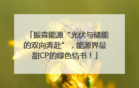 振森能源“光伏与储能的双向奔赴”，能源界最甜CP的绿色情书！