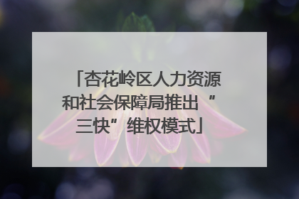杏花岭区人力资源和社会保障局推出“三快”维权模式