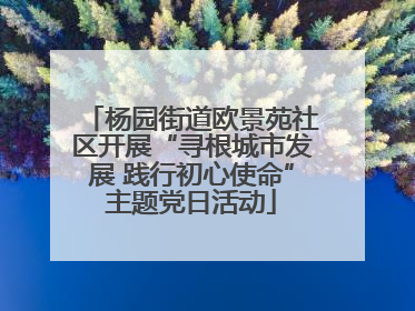 杨园街道欧景苑社区开展“寻根城市发展 践行初心使命”主题党日活动