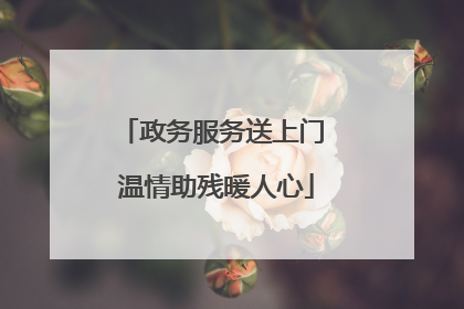 政务服务送上门 温情助残暖人心