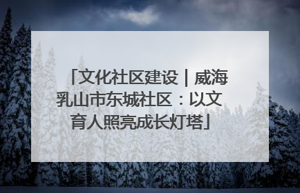 文化社区建设｜威海乳山市东城社区：以文育人照亮成长灯塔