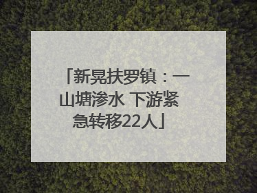 新晃扶罗镇：一山塘渗水 下游紧急转移22人