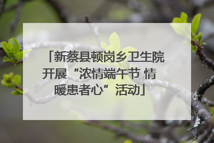 新蔡县顿岗乡卫生院开展“浓情端午节 情暖患者心”活动