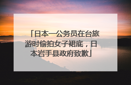 日本一公务员在台旅游时偷拍女子裙底，日本岩手县政府致歉