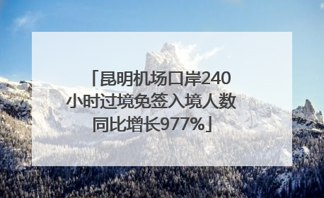 昆明机场口岸240小时过境免签入境人数同比增长977%
