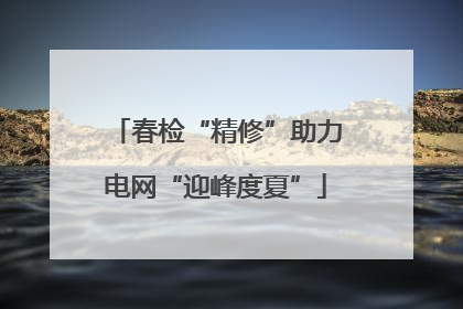 春检“精修”助力电网“迎峰度夏”