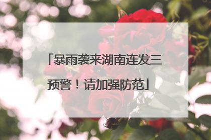 暴雨袭来湖南连发三预警！请加强防范