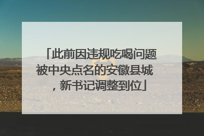 此前因违规吃喝问题被中央点名的安徽县城，新书记调整到位